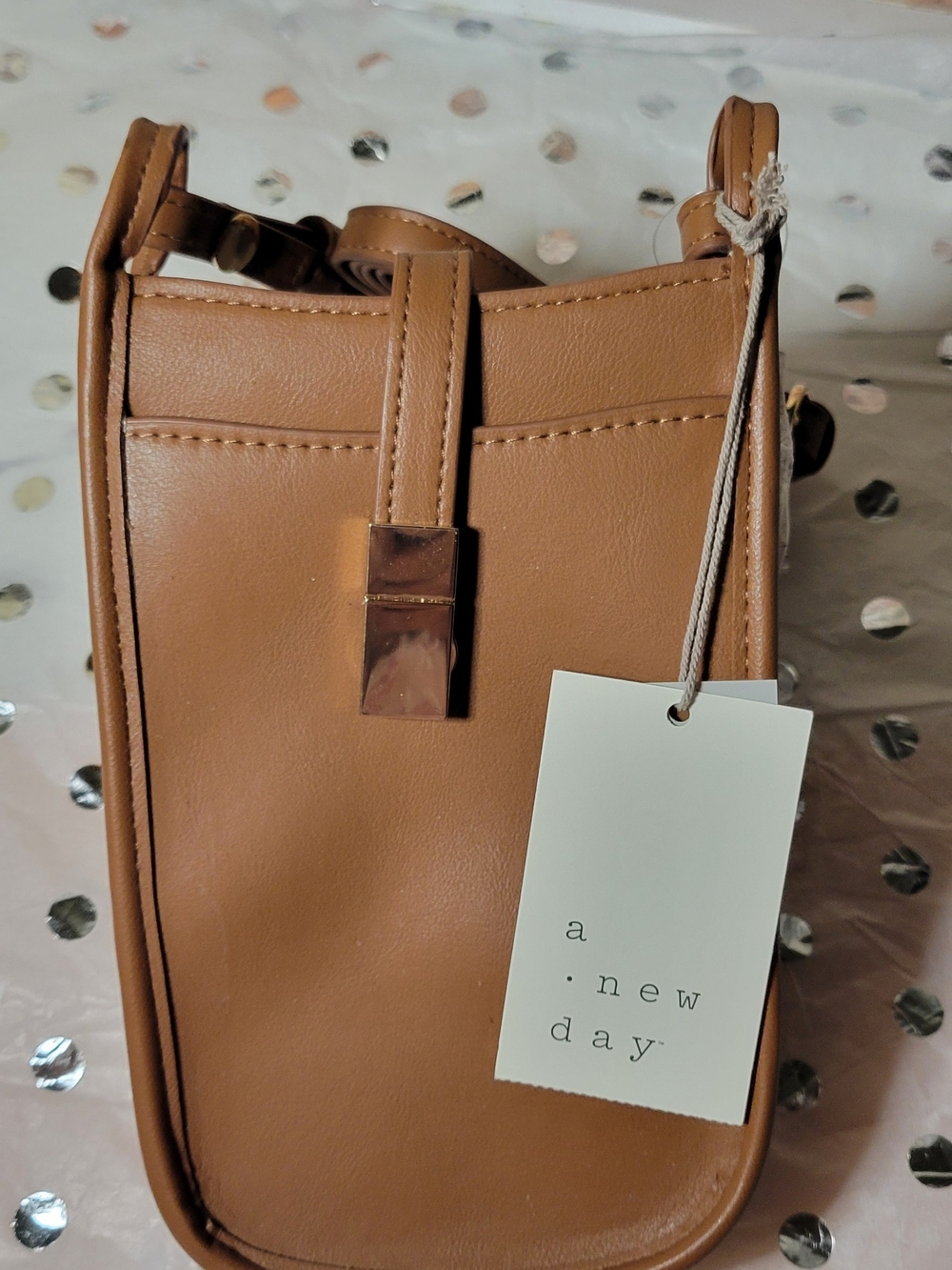 a new day Tan Crossbody Phone Bag
